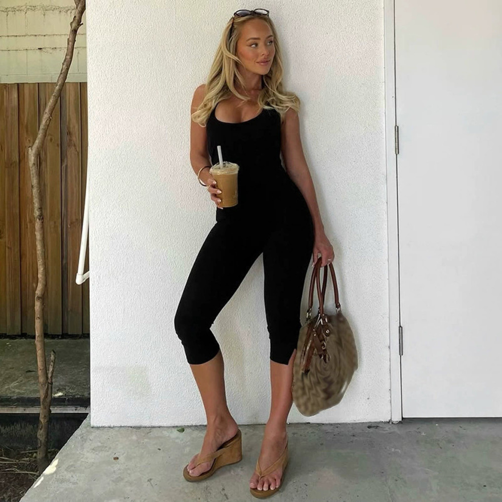 ZARA Halter Backless Romper Yoga Fitness Athletic Slim Casual Streetwear